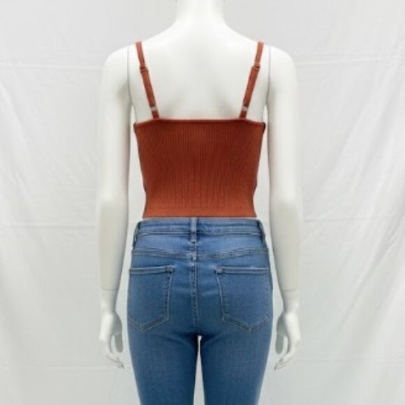 Wild Fable Knit Cropped Tank Top XL – Burnt Orange Ribbed Sweater Cami - Picture 4 of 11